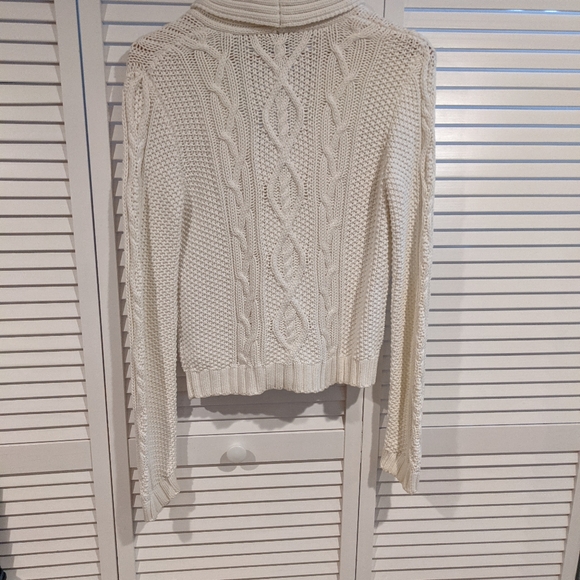 Lauren Ralph Lauren White Knit Zip-Front Sweater - Picture 5 of 5